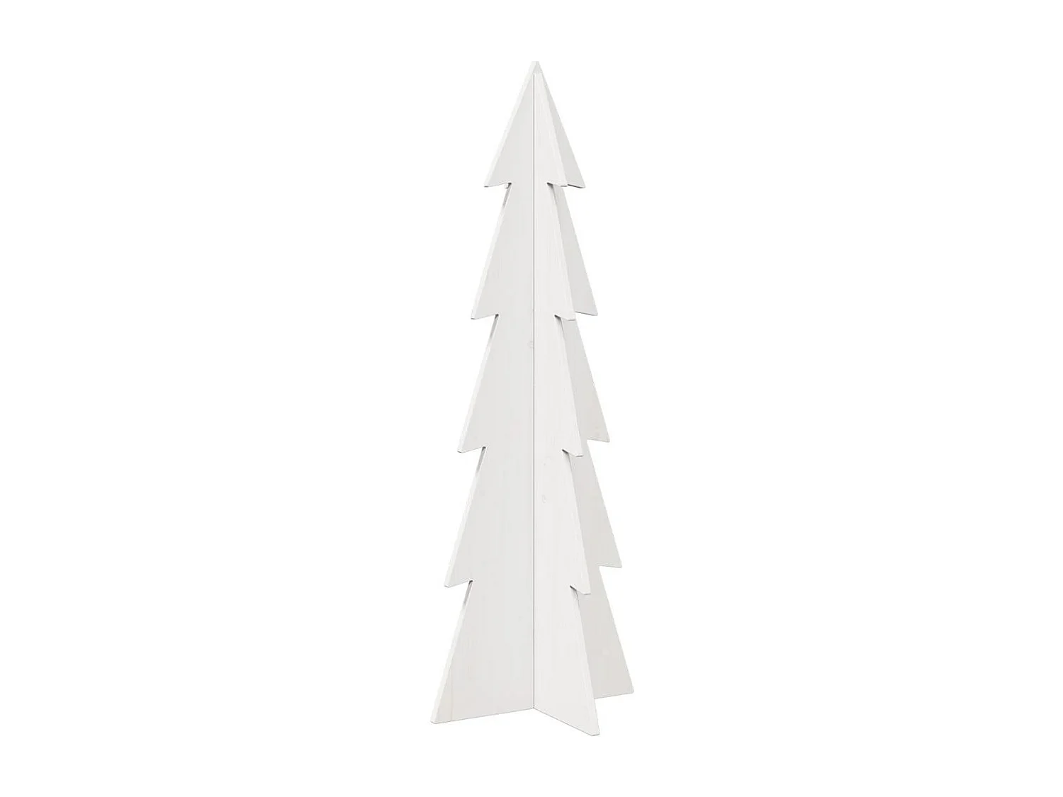 Arbre de Noël en bois pour décoration blanc 112 cm pin massif