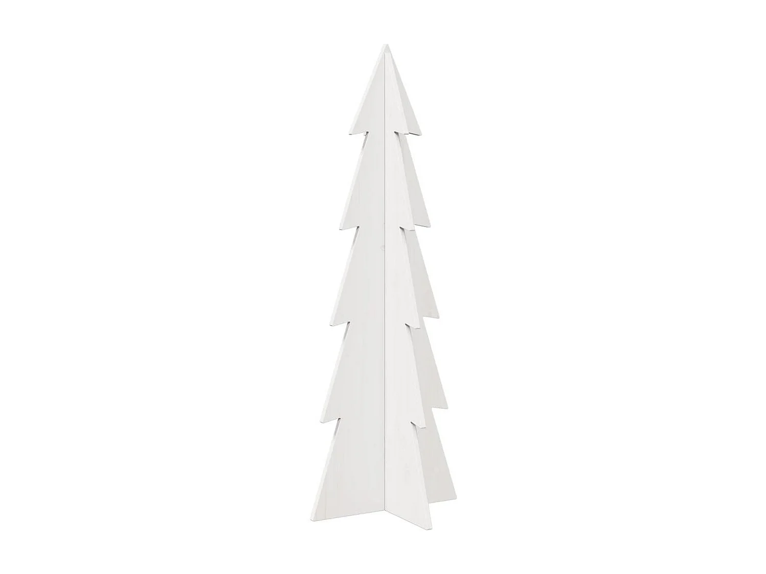Arbre de Noël en bois pour décoration blanc 112 cm pin massif
