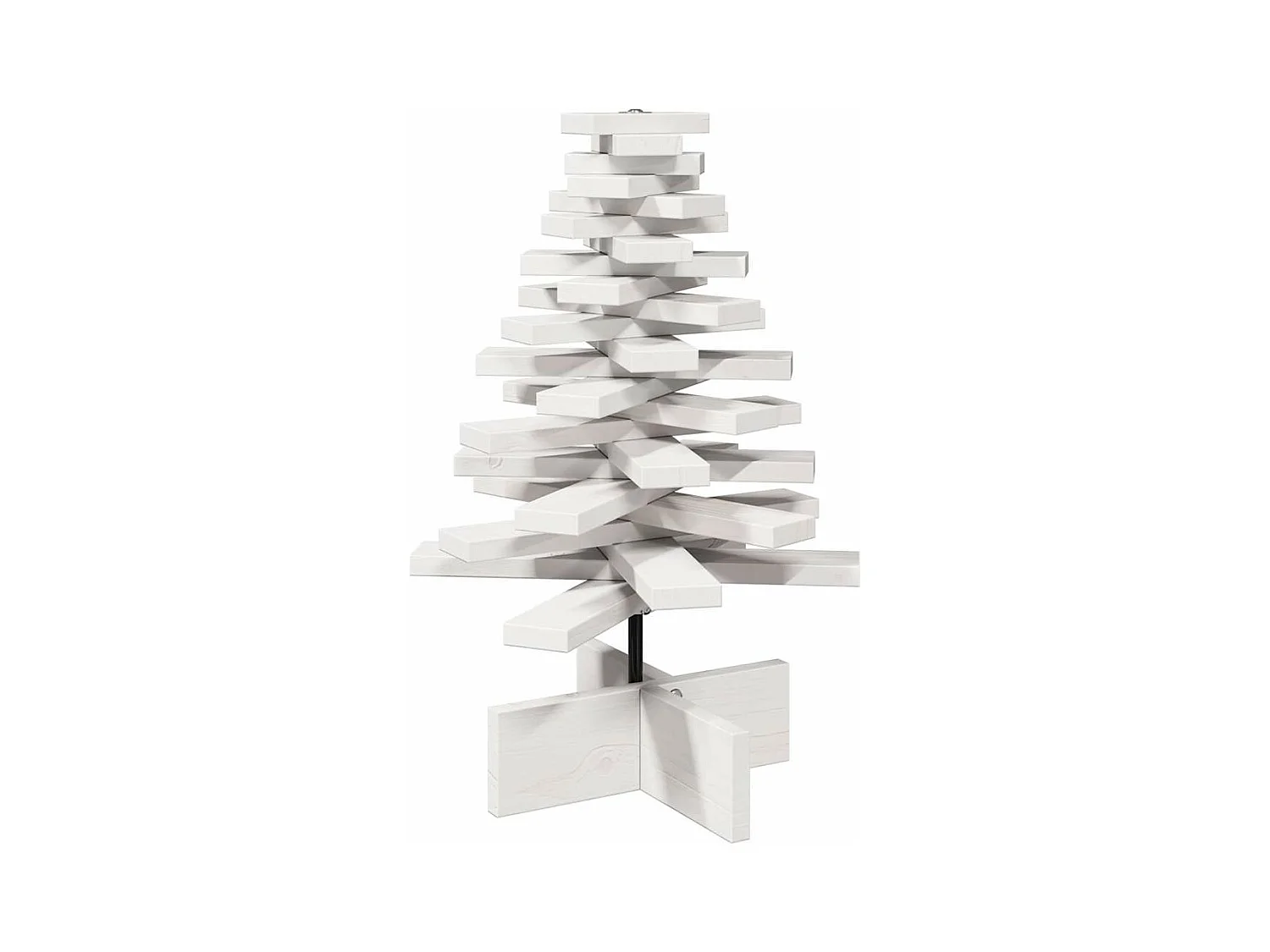Arbre de Noël en bois pour décoration blanc 60 cm pin massif