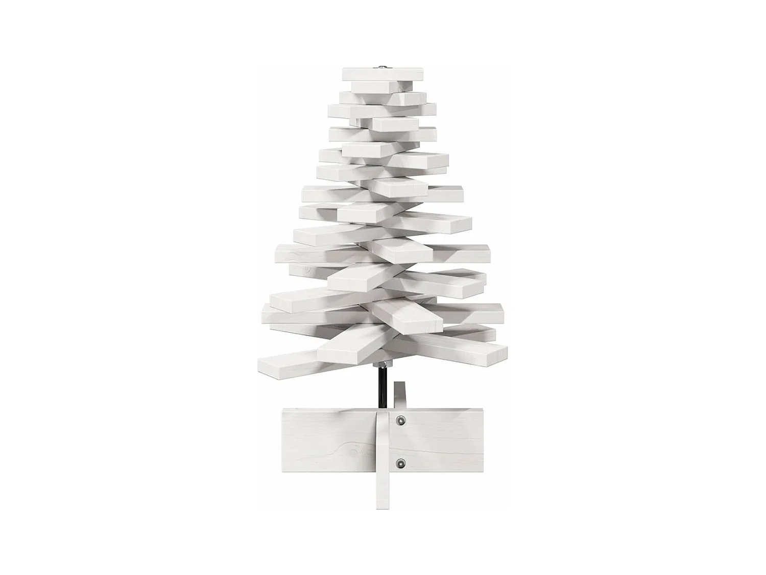Arbre de Noël en bois pour décoration blanc 60 cm pin massif