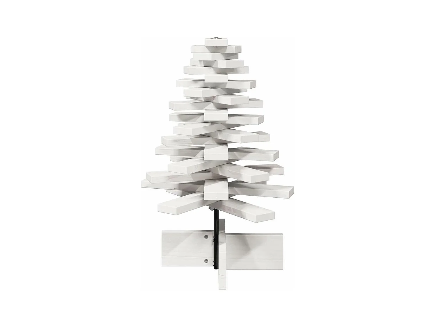 Arbre de Noël en bois pour décoration blanc 60 cm pin massif