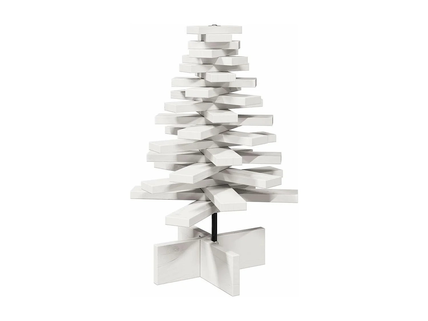 Arbre de Noël en bois pour décoration blanc 60 cm pin massif