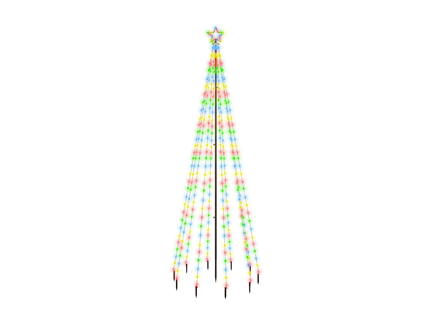 Albero di Natale con picchetto colorato 310 LED 300 cm