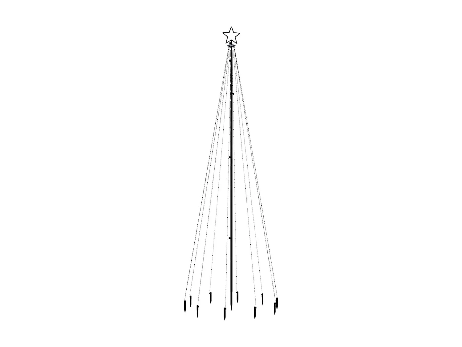 Albero di Natale con picchetto colorato 310 LED 300 cm