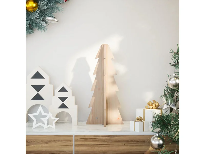 Albero di Natale in legno per decorazione 49 cm in legno di pino massiccio
