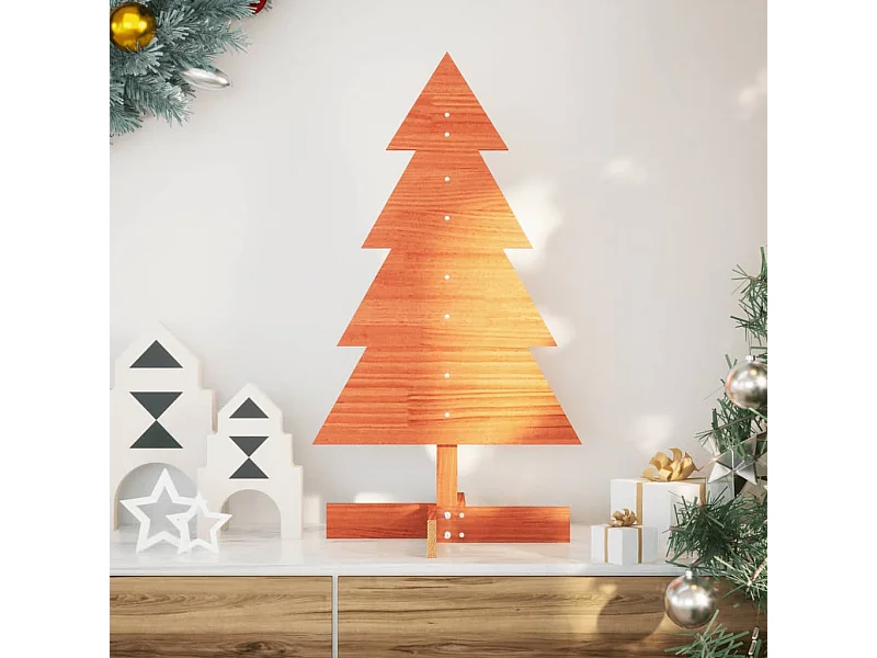 Albero di Natale in legno per decorazione 80 cm in legno di pino massiccio