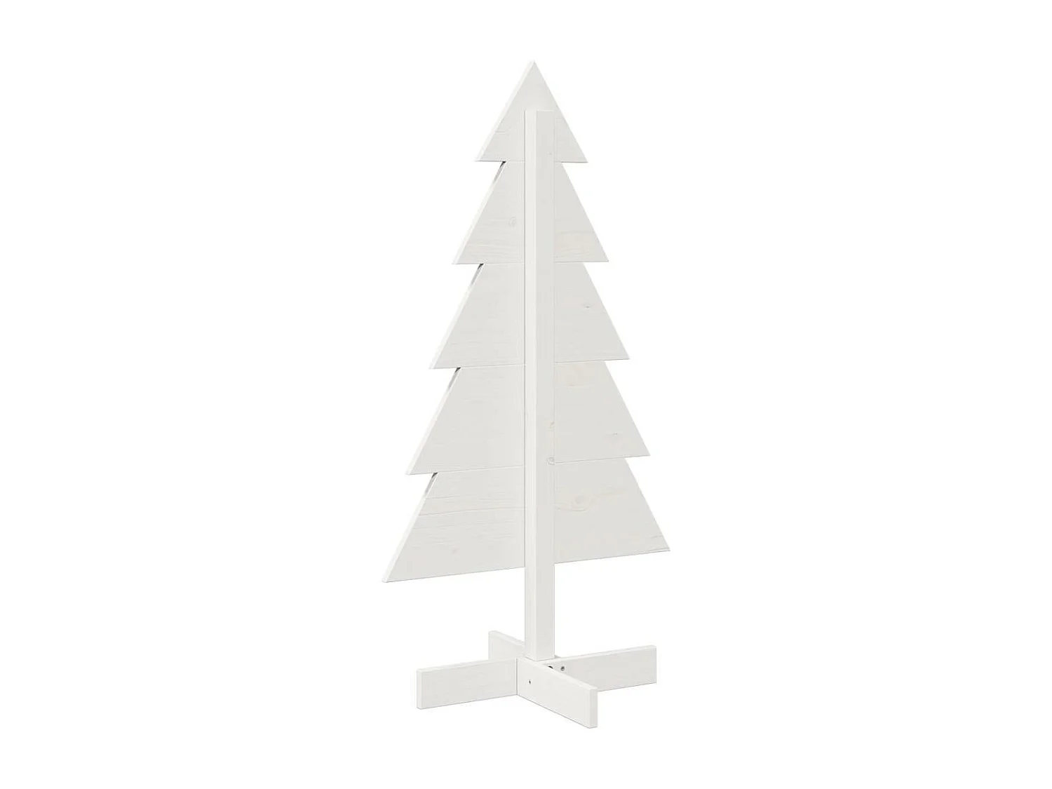 Albero di Natale in legno per decorazione bianco pino massiccio da 100 cm