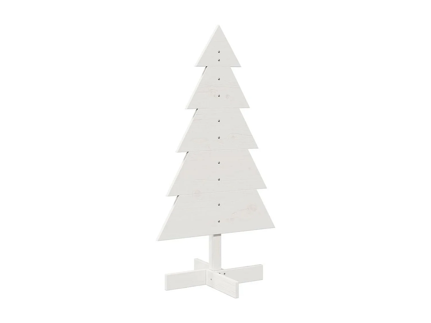 Arbre de Noël en bois pour décoration blanc 100 cm pin massif