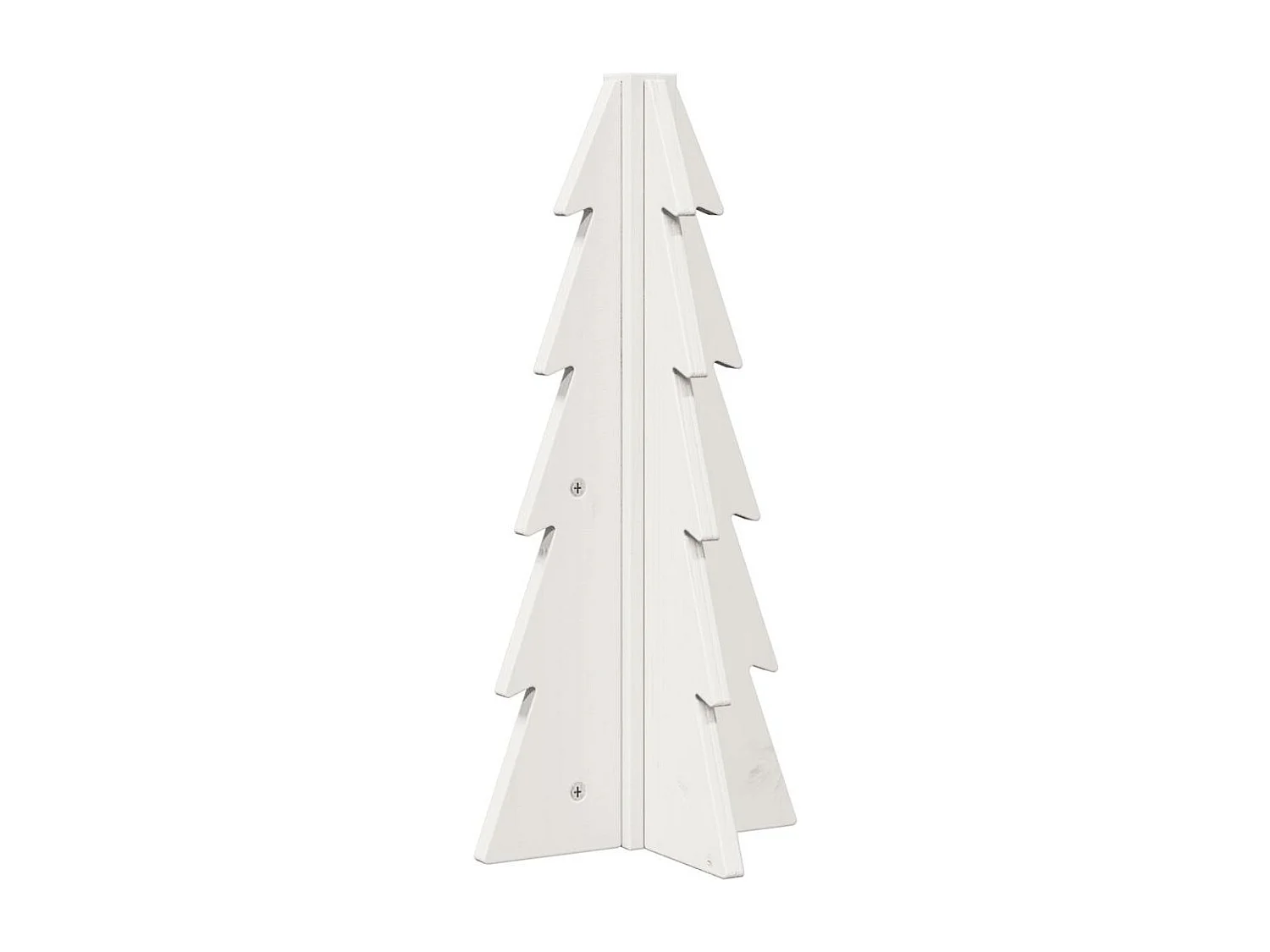 Albero di Natale in legno per decorazione bianca 49 cm di pino massiccio