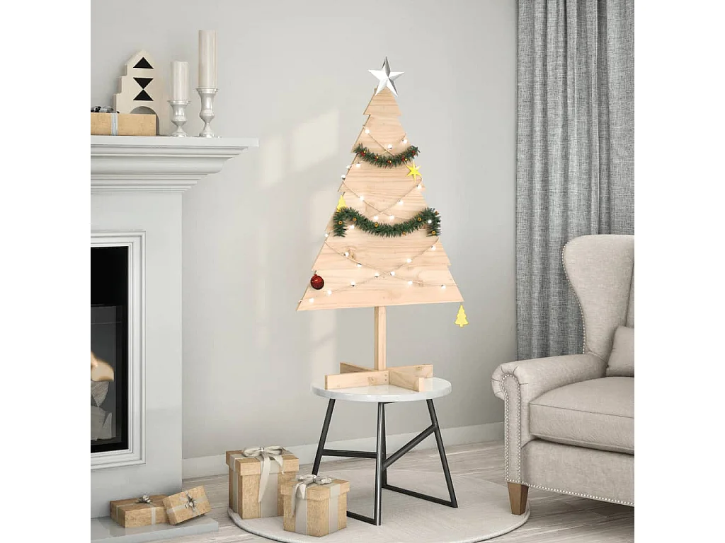 Árbol de Navidad de madera para decoración 110 cm madera maciza