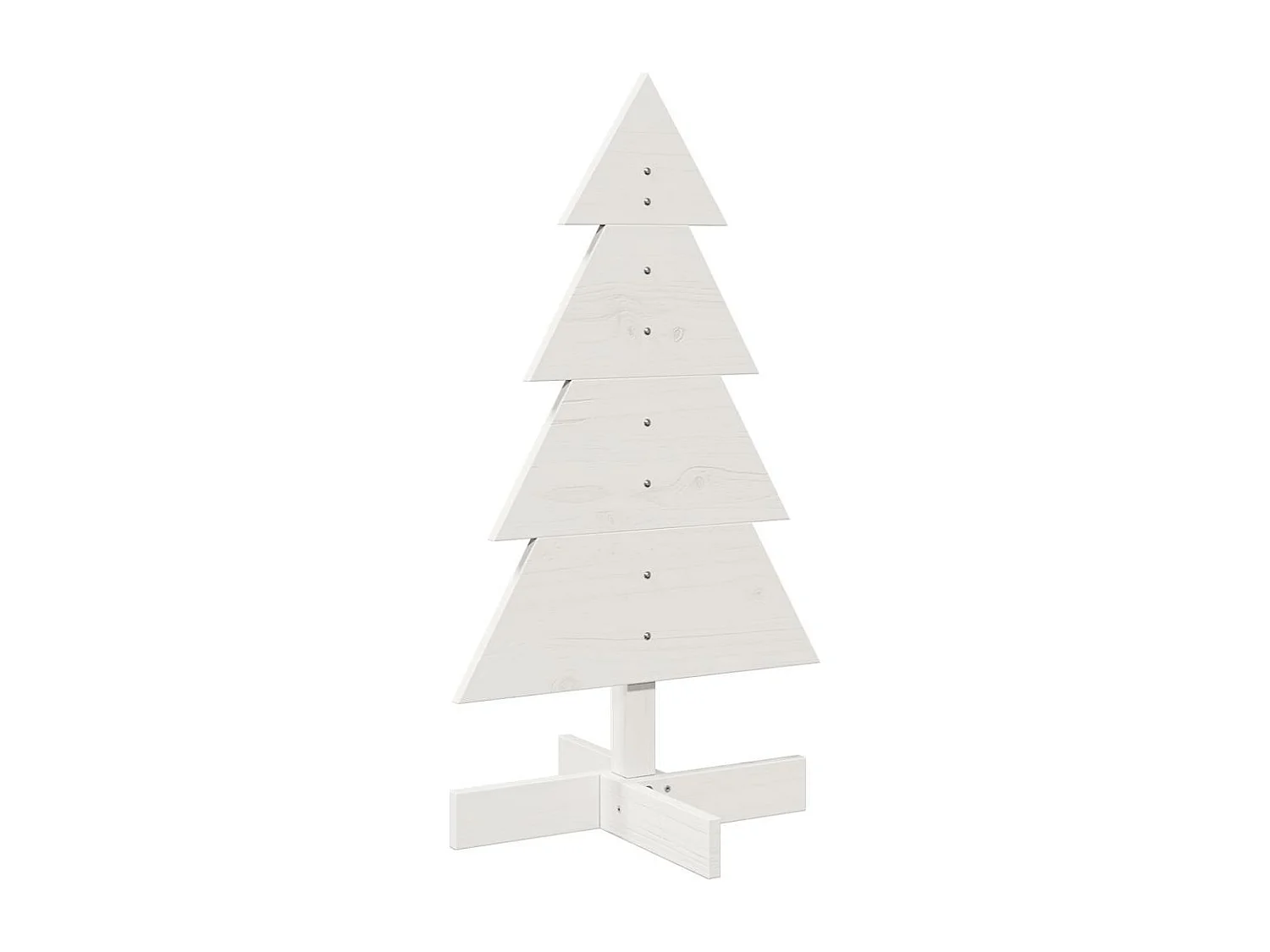 Arbre de Noël en bois pour décoration blanc 80 cm pin massif