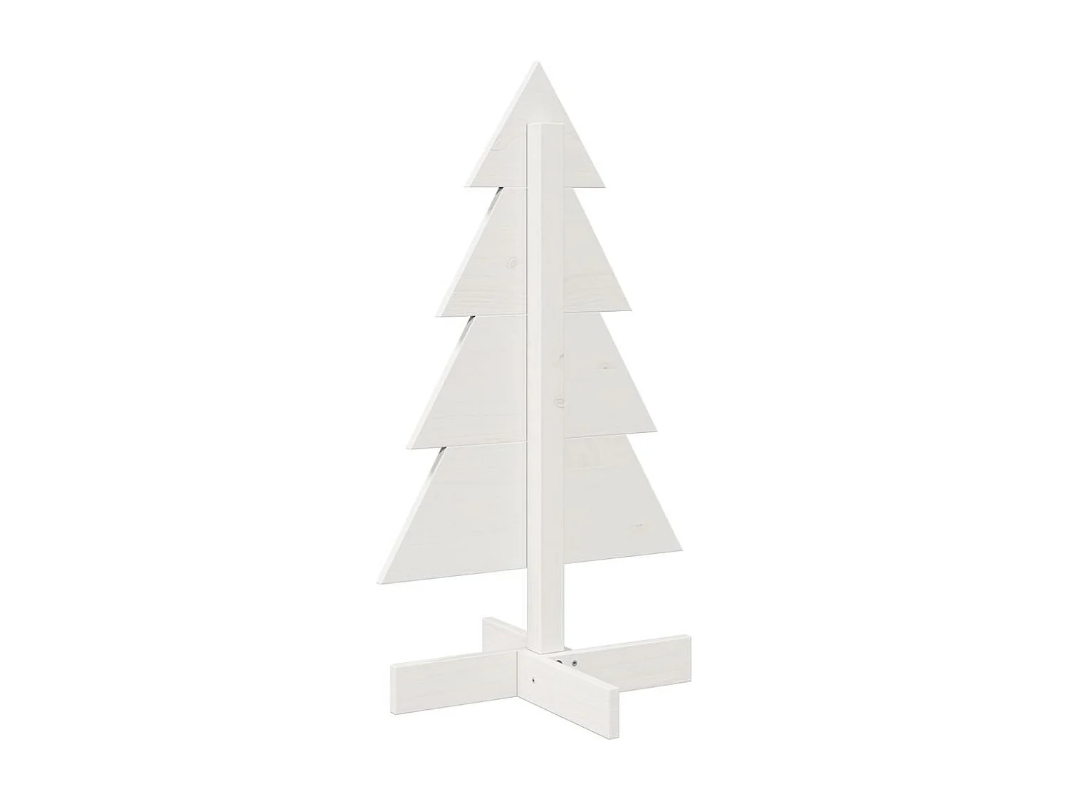 Arbre de Noël en bois pour décoration blanc 80 cm pin massif