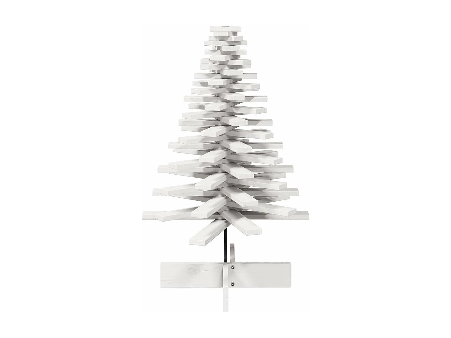 Albero di Natale in legno per decorazione bianco pino massiccio da 100 cm
