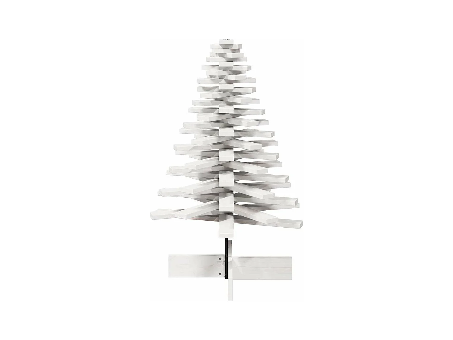 Albero di Natale in legno per decorazione bianco pino massiccio da 100 cm