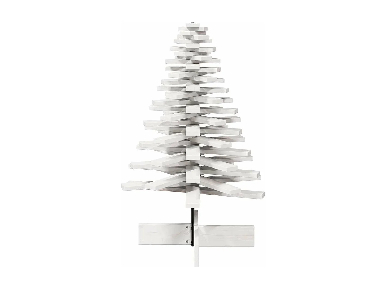Arbre de Noël en bois pour décoration blanc 100 cm pin massif