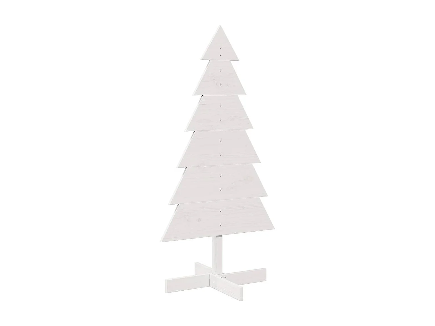 Arbre de Noël en bois pour décoration blanc 120 cm pin massif
