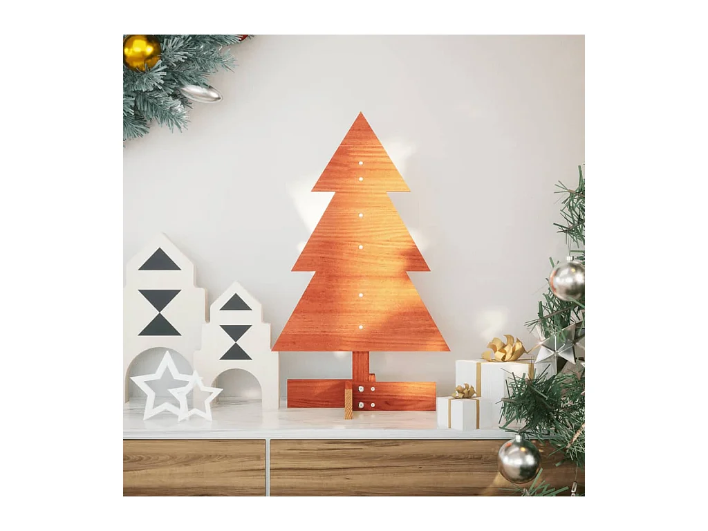 Arbre de Noël en bois pour décoration 60 cm bois de pin massif