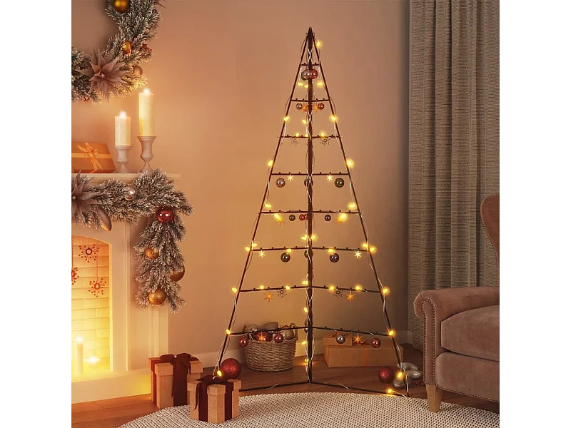 Albero di Natale in metallo per decorazione nero 180 cm