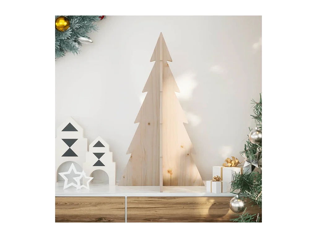 Arbre de Noël en bois pour décoration 80 cm bois massif de pin