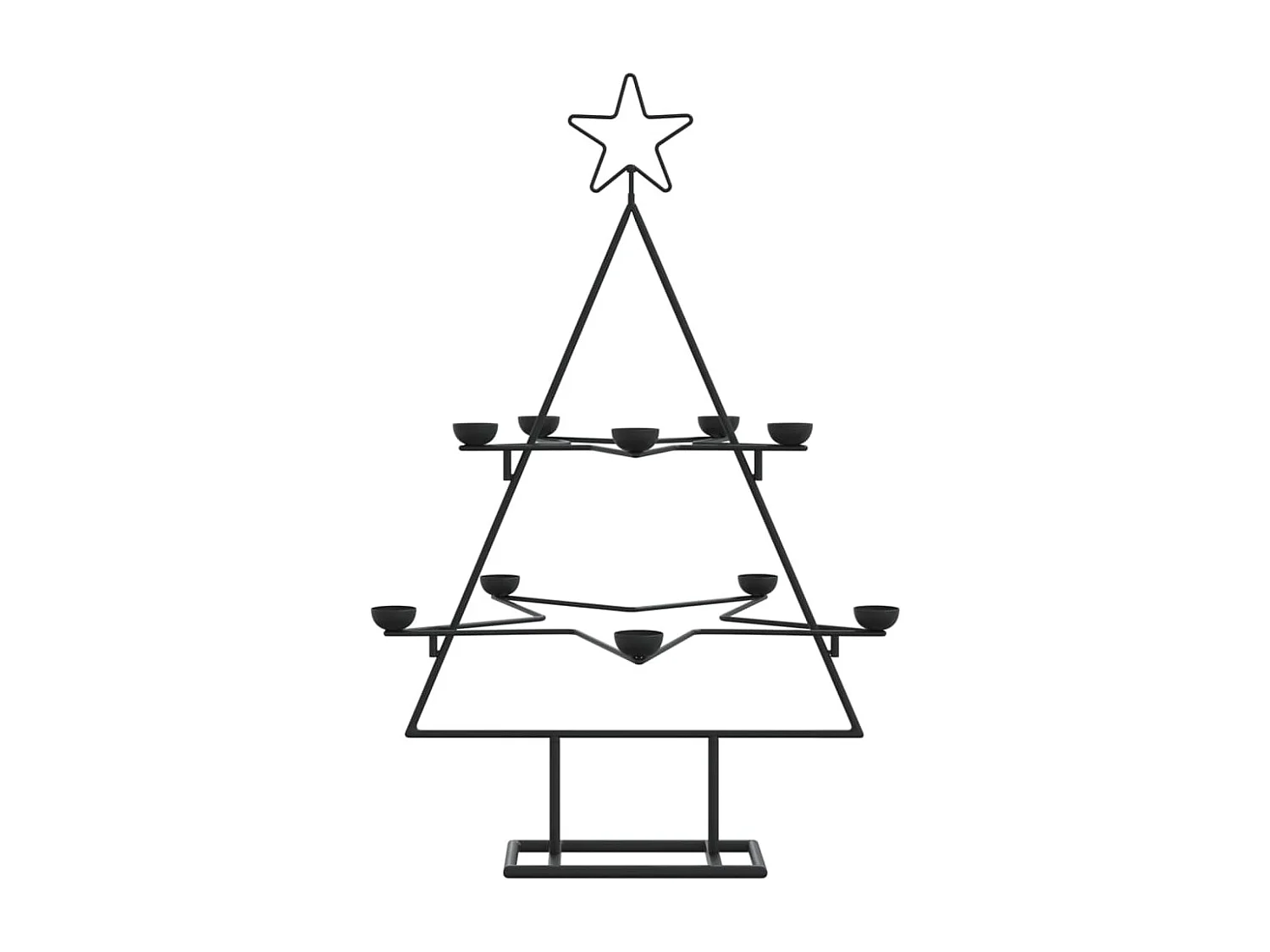Albero di Natale in metallo per decorazione nero 75 cm