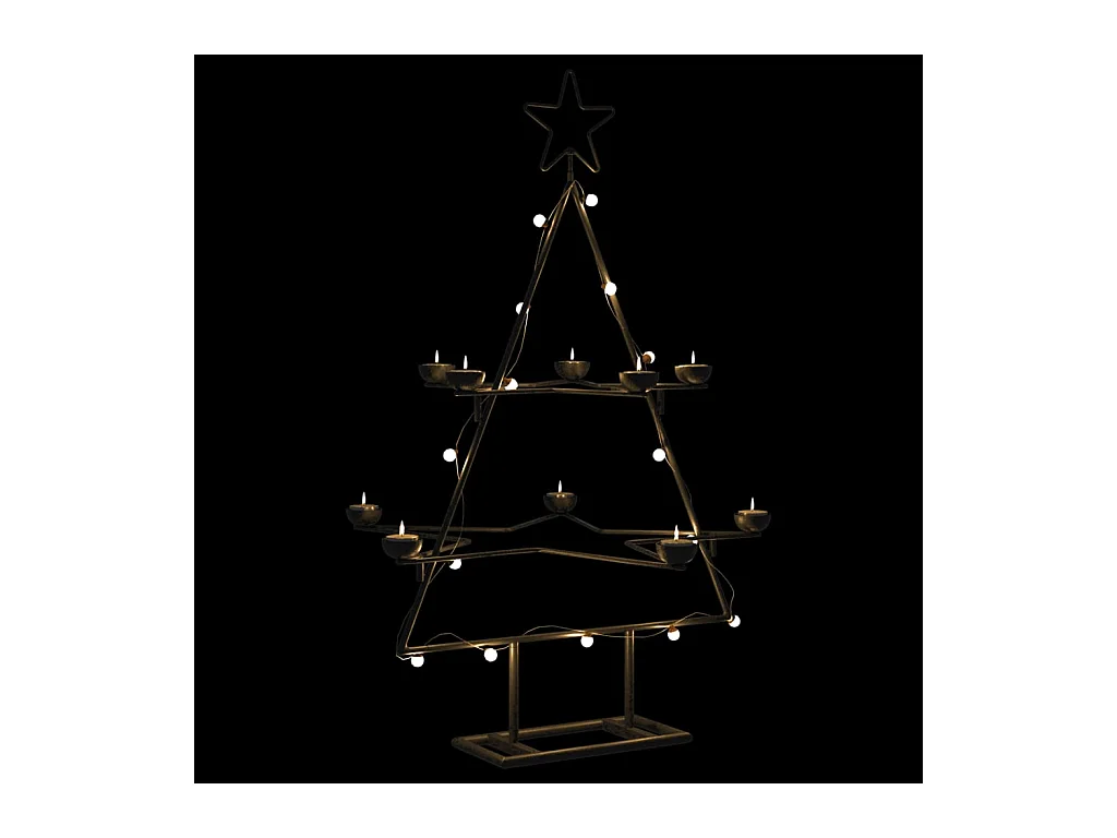 Metalen kerstboom ter decoratie zwart 75 cm