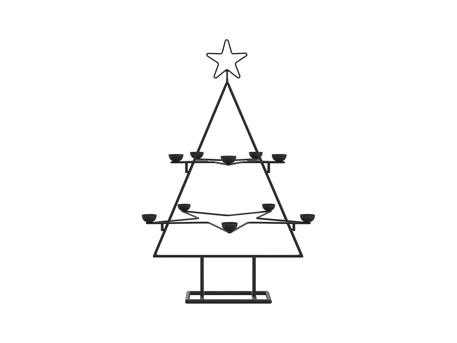 Metalen kerstboom ter decoratie zwart 75 cm