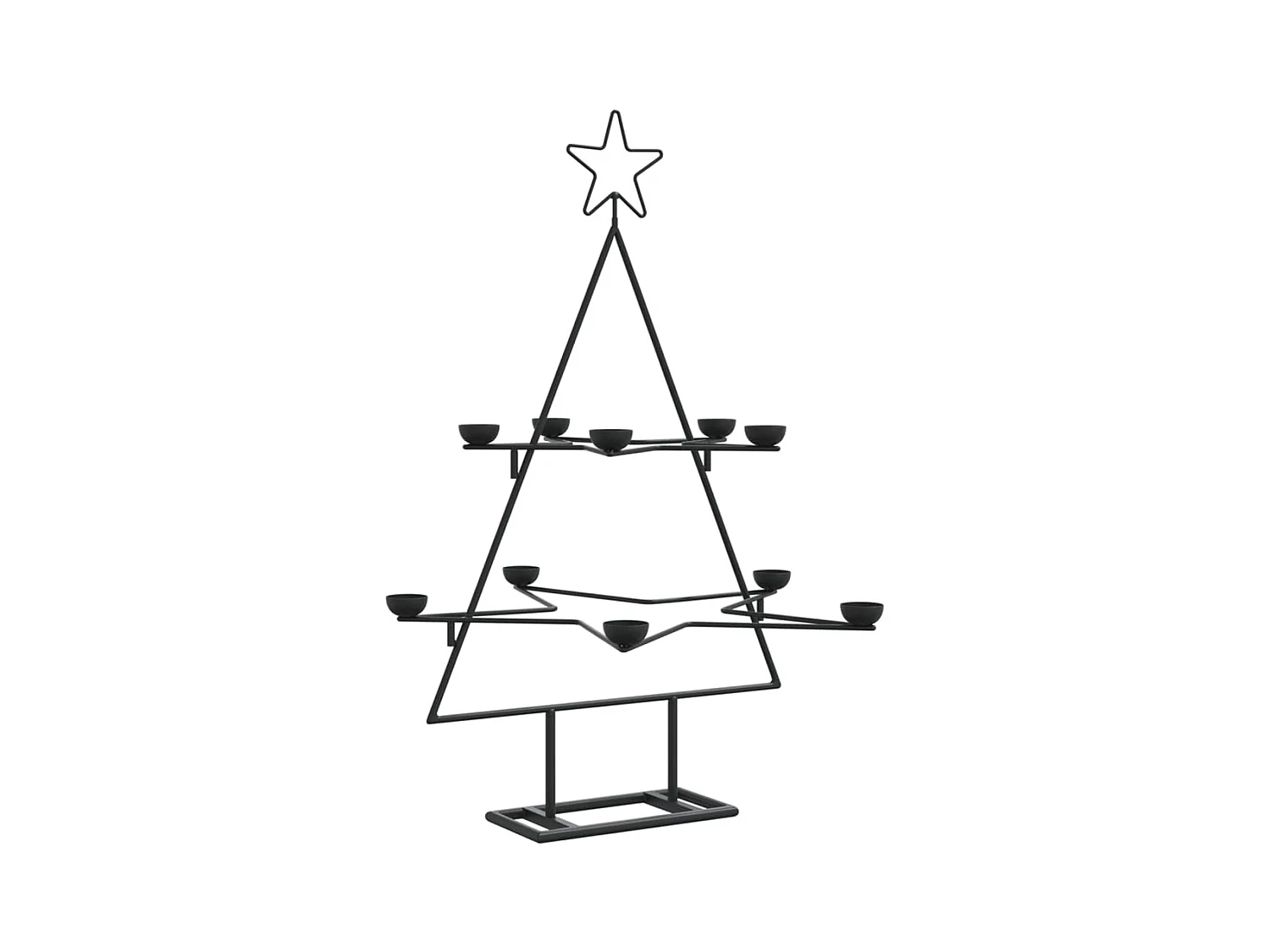 Metalen kerstboom ter decoratie zwart 75 cm