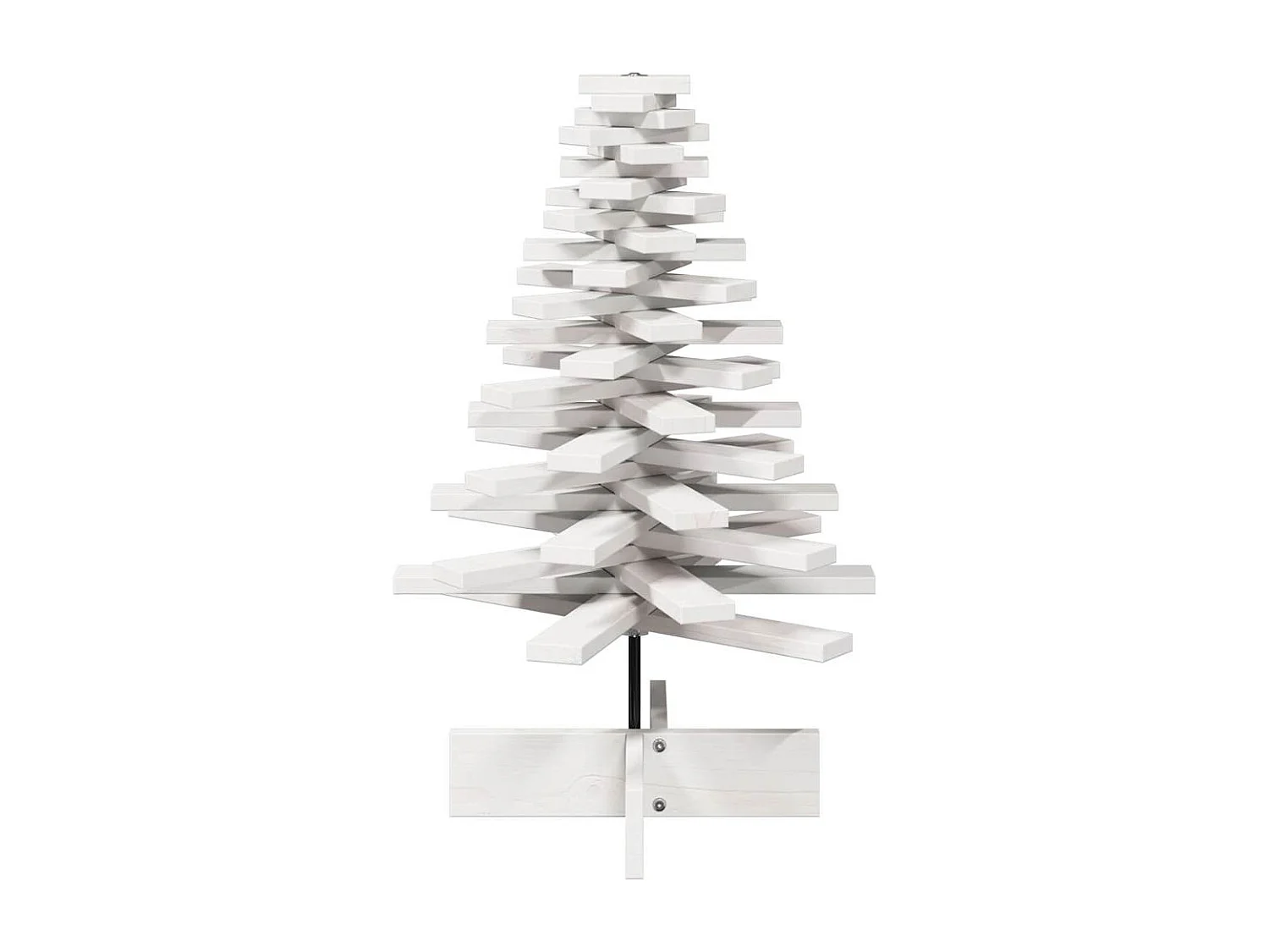 Albero di Natale in legno per decorazione bianca 80 cm di pino massiccio