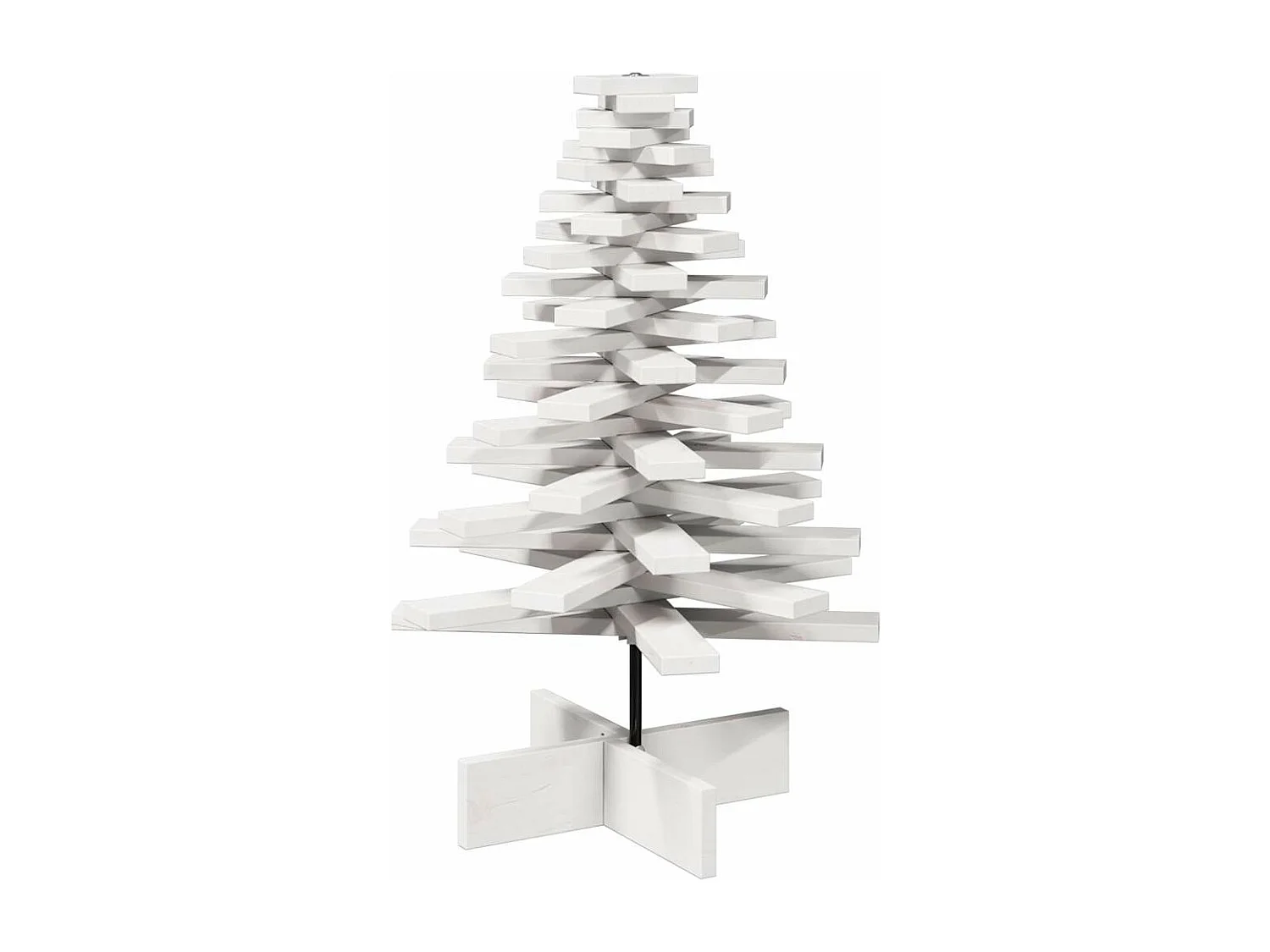 Albero di Natale in legno per decorazione bianca 80 cm di pino massiccio
