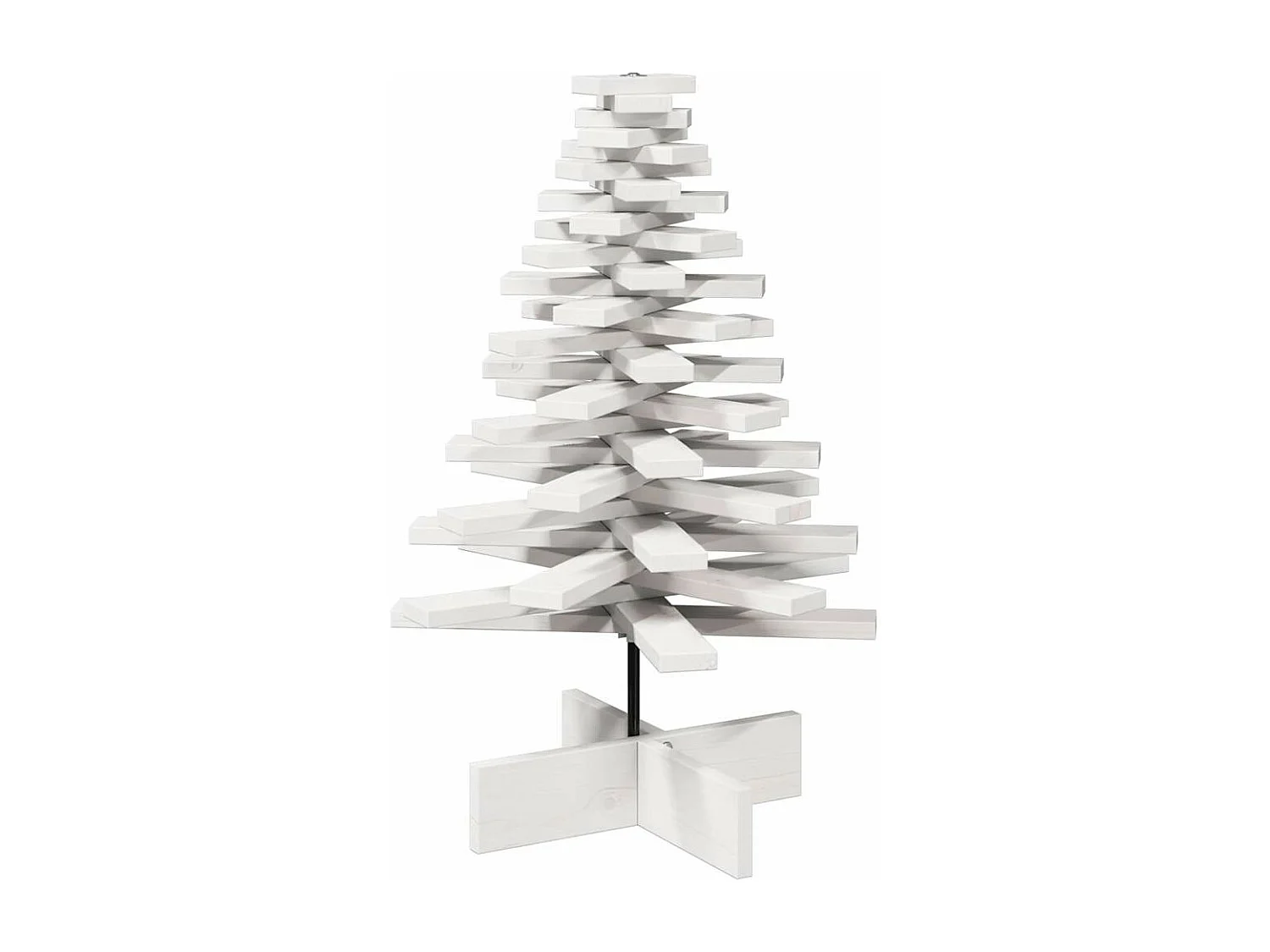 Arbre de Noël en bois pour décoration blanc 80 cm pin massif
