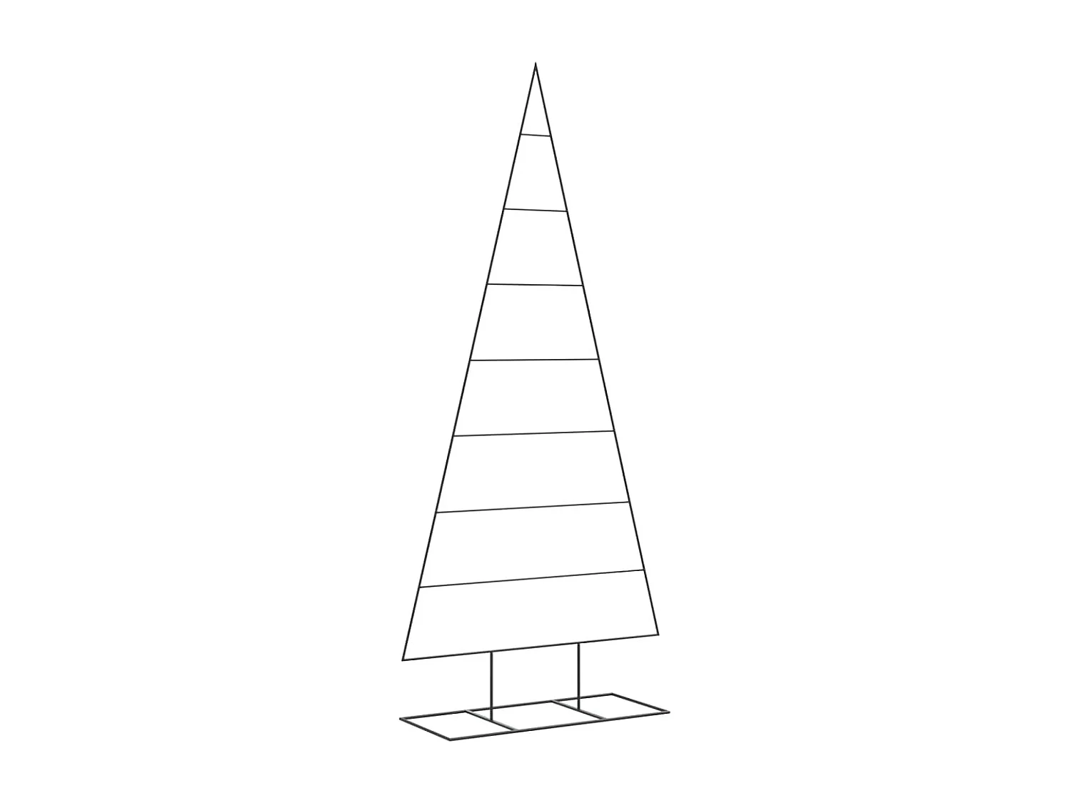 Albero di Natale in metallo per decorazione nero 210 cm