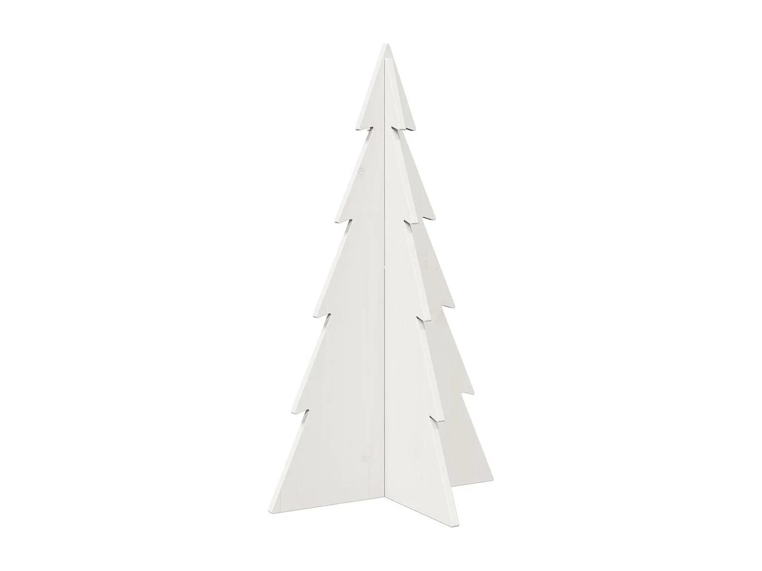 Arbre de Noël en bois pour décoration blanc 80 cm pin massif