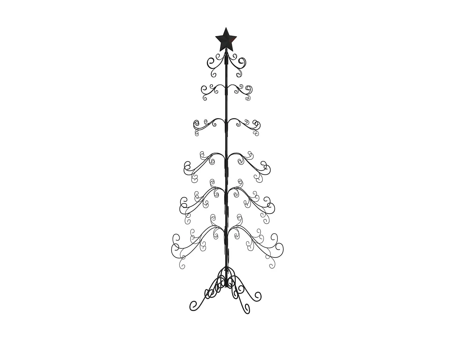 Albero di Natale in metallo per decorazione nero 215 cm