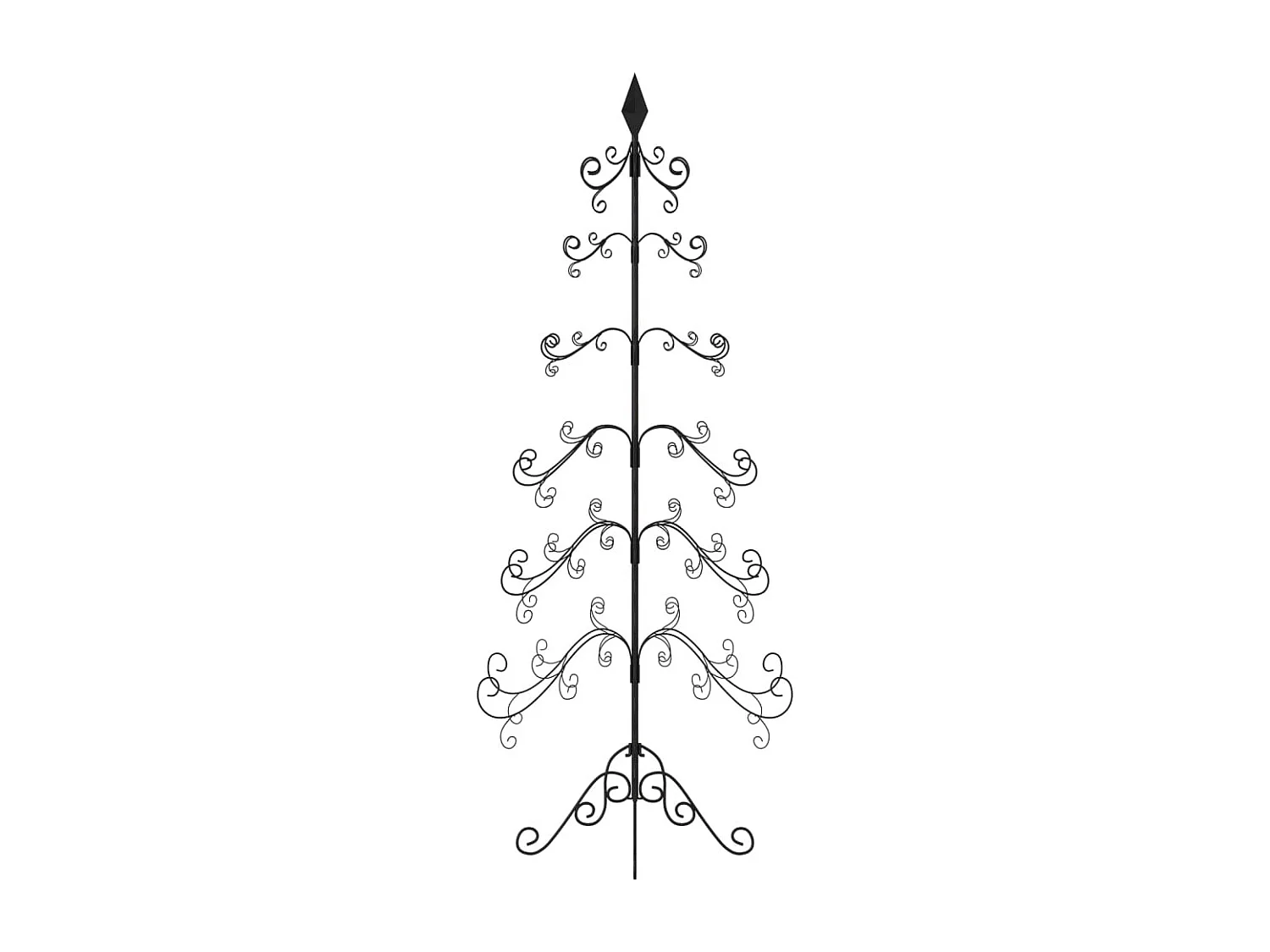 Albero di Natale in metallo per decorazione nero 215 cm