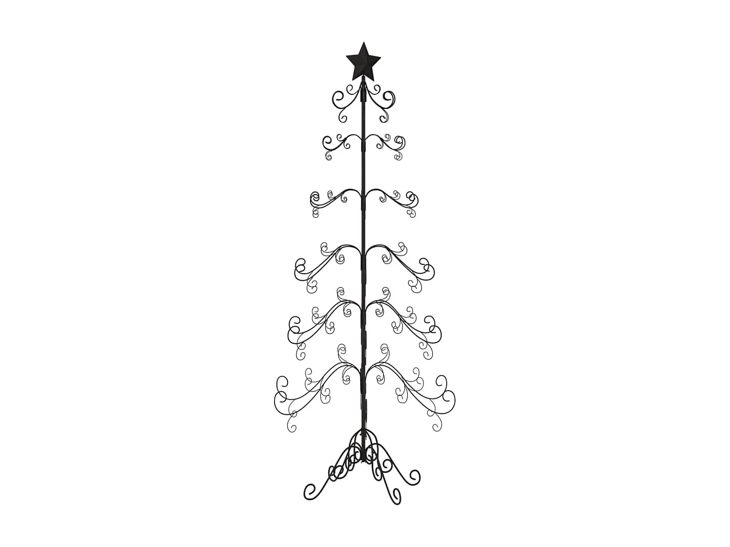 Albero di Natale in metallo per decorazione nero 215 cm
