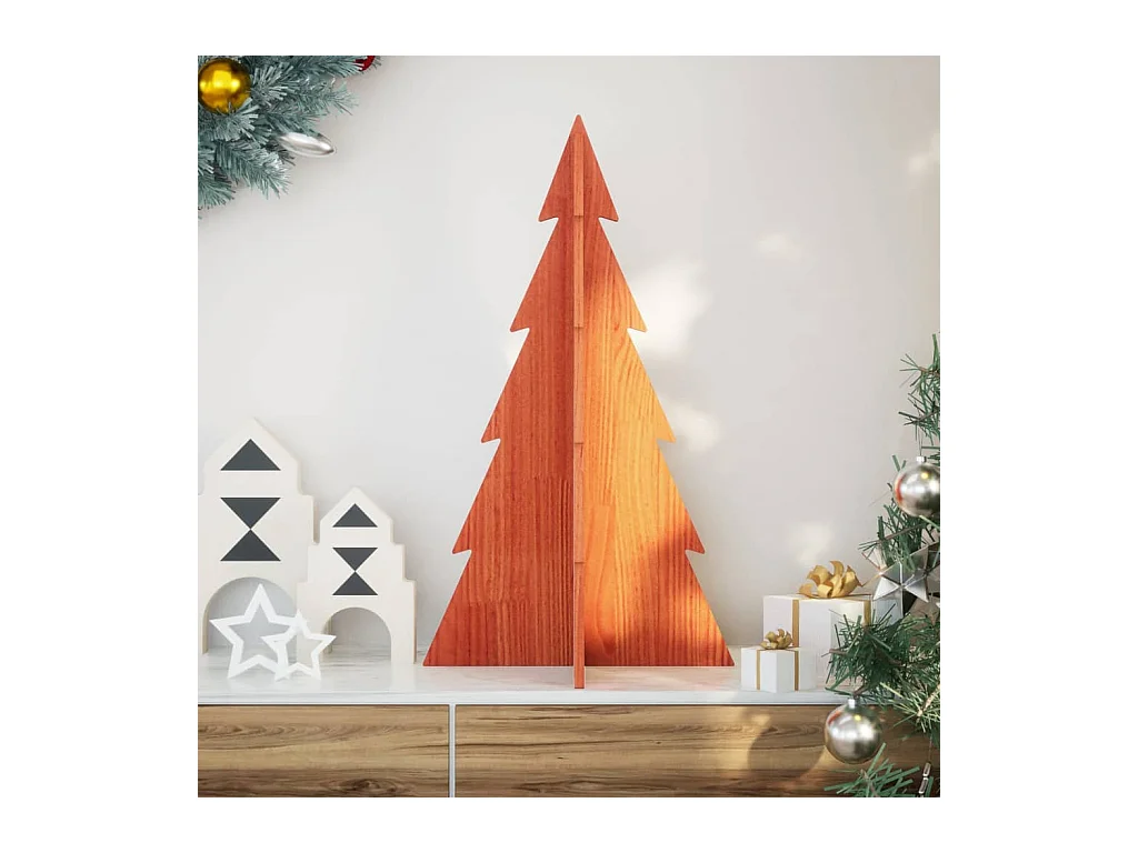 Arbre de Noël en bois pour décoration 80 cm bois de pin massif