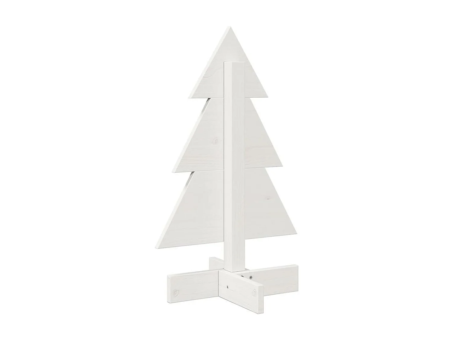 Weihnachtsbaum aus Holz zur weißen Dekoration, 60 cm, massive Kiefer