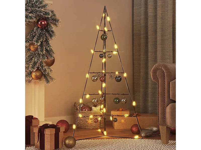 Albero di Natale in metallo per decorazione nero 100 cm