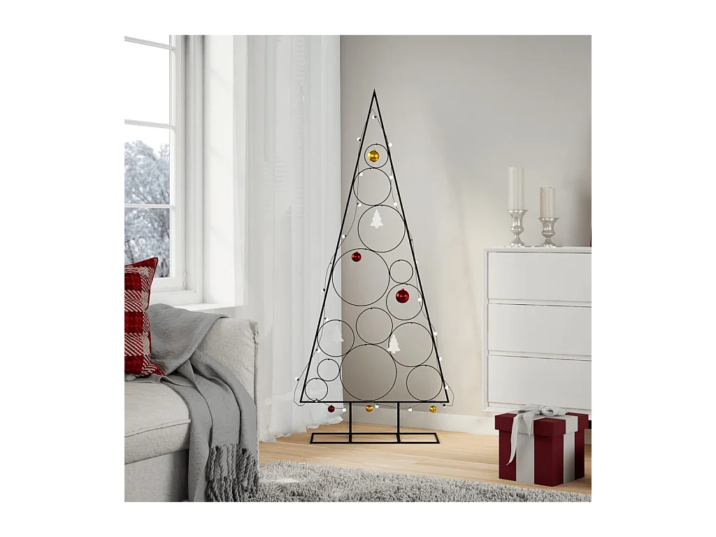Árbol de Navidad de metal para decoración negro 150 cm