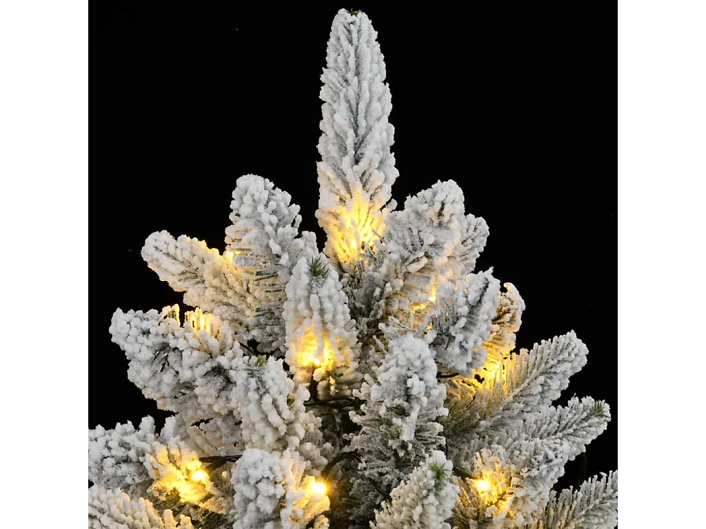 Albero di Natale artificiale 300 led e neve floccata 210 cm
