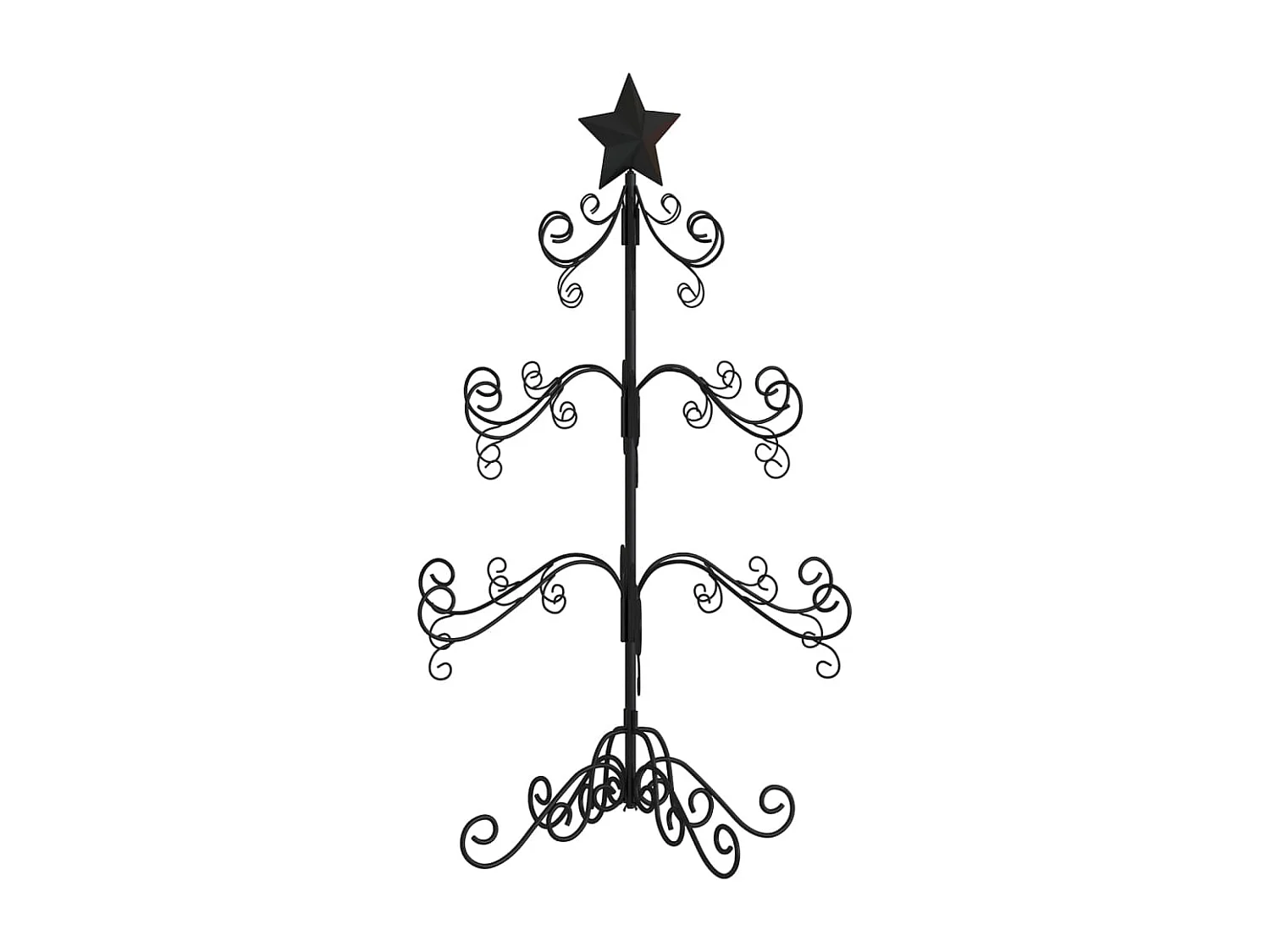 Albero di Natale in metallo per decorazione nero 90 cm