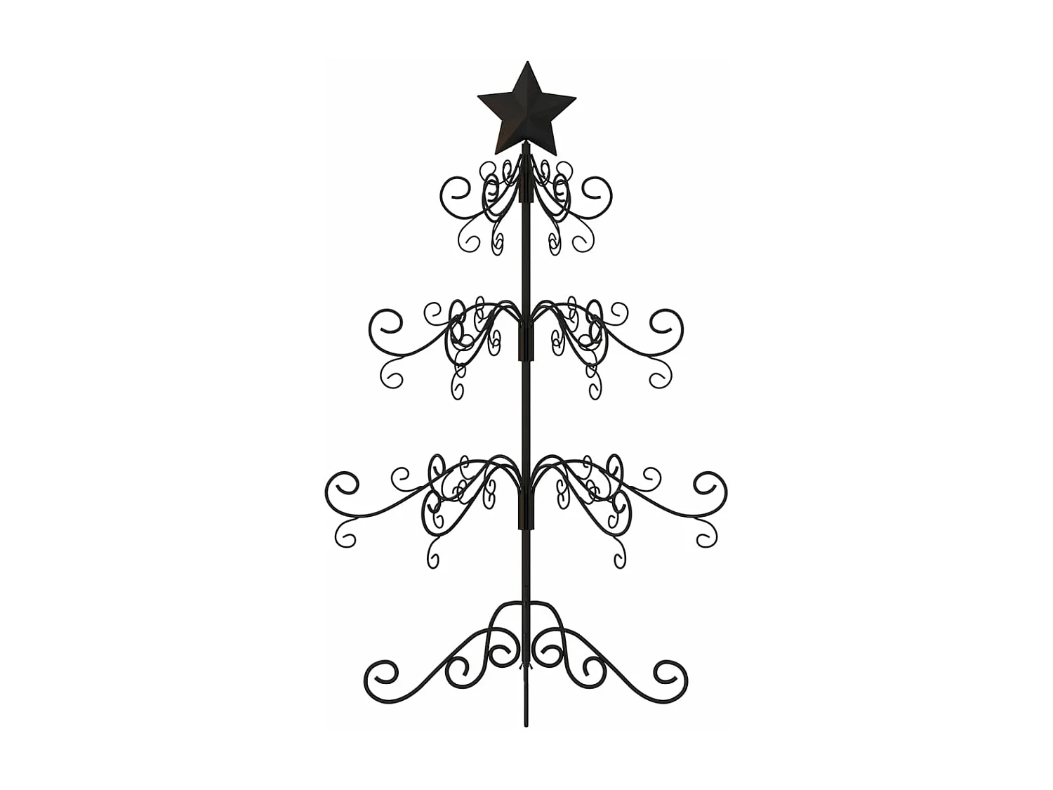 Albero di Natale in metallo per decorazione nero 90 cm