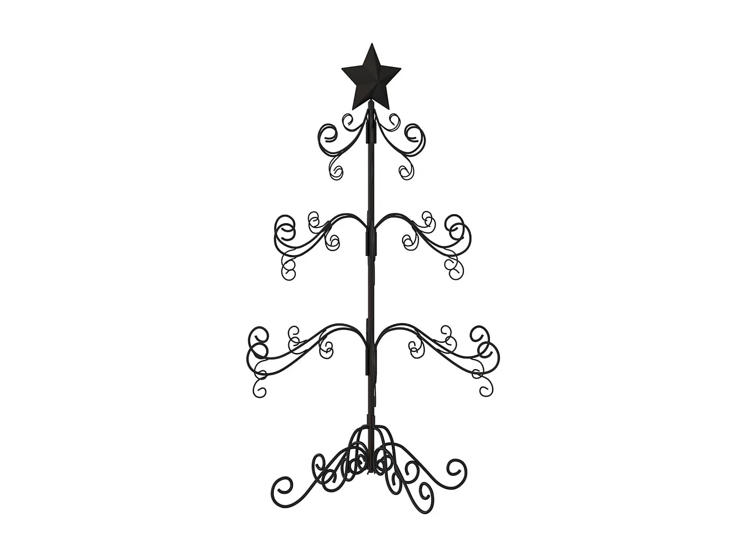 Albero di Natale in metallo per decorazione nero 90 cm