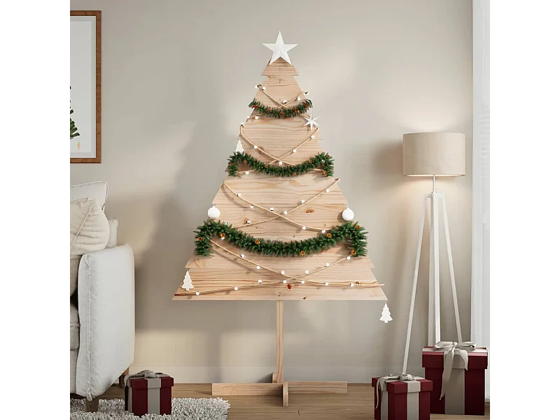 Albero di Natale in legno per decorazione 150 cm in legno massello