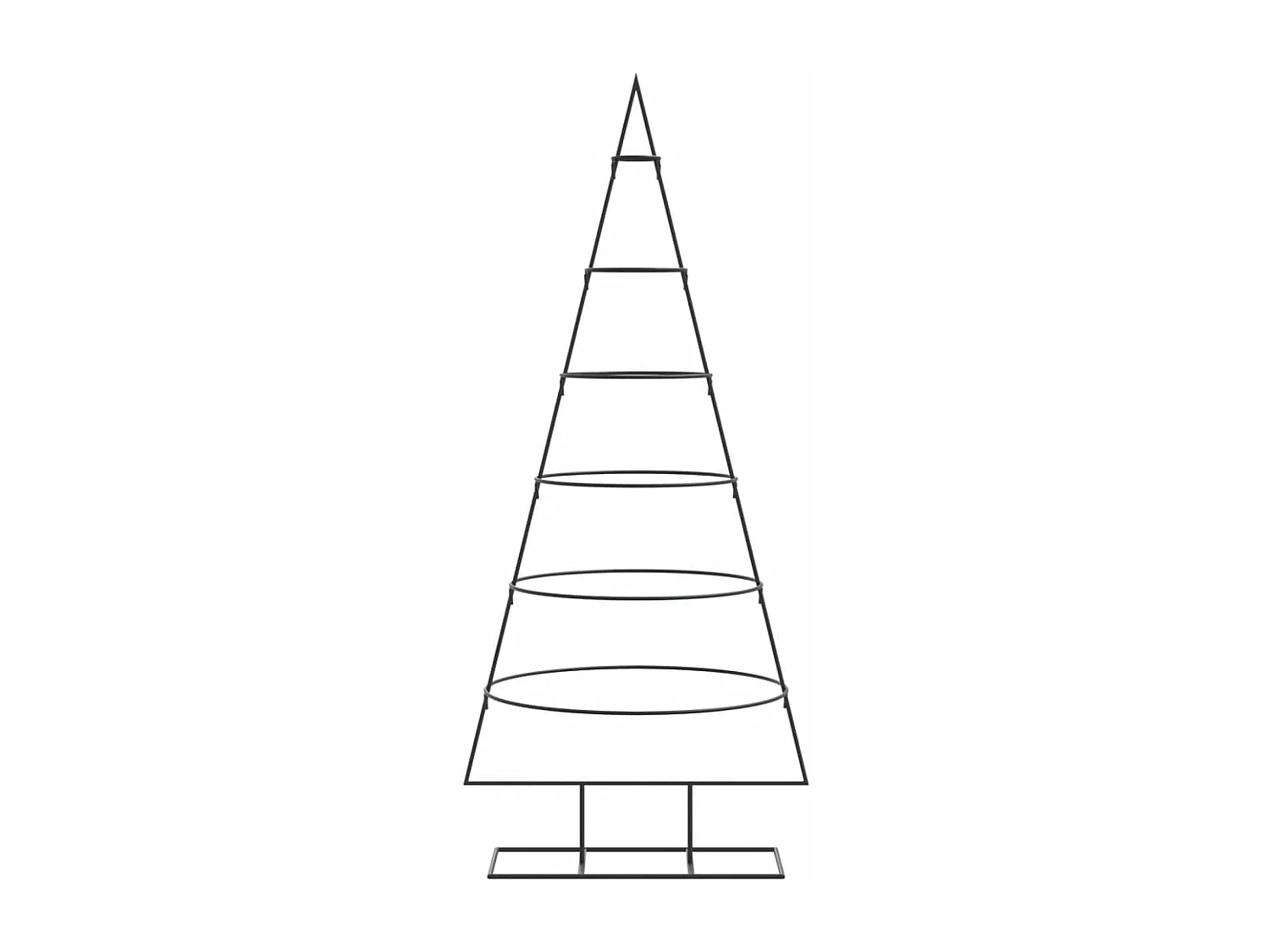 Árvore de Natal de metal para decoração preta 150 cm