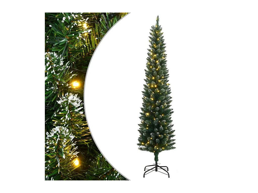 Albero di Natale artificiale slim 300 LED 180 cm