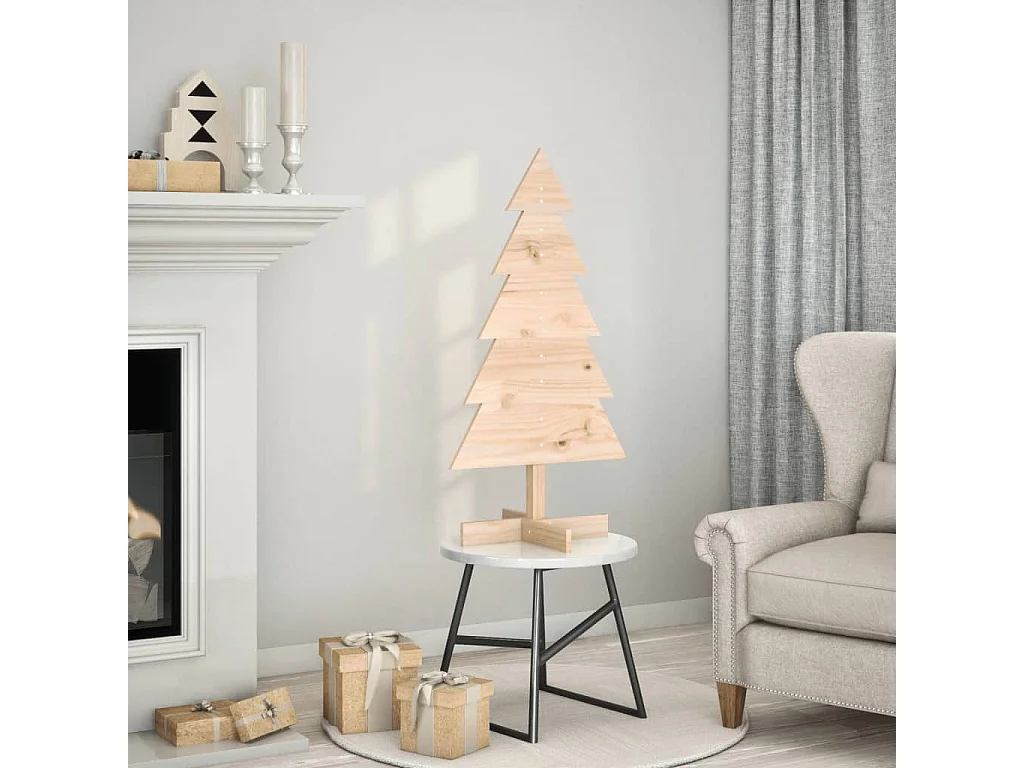 Albero di Natale in legno per decorazione 100 cm in legno di pino massiccio