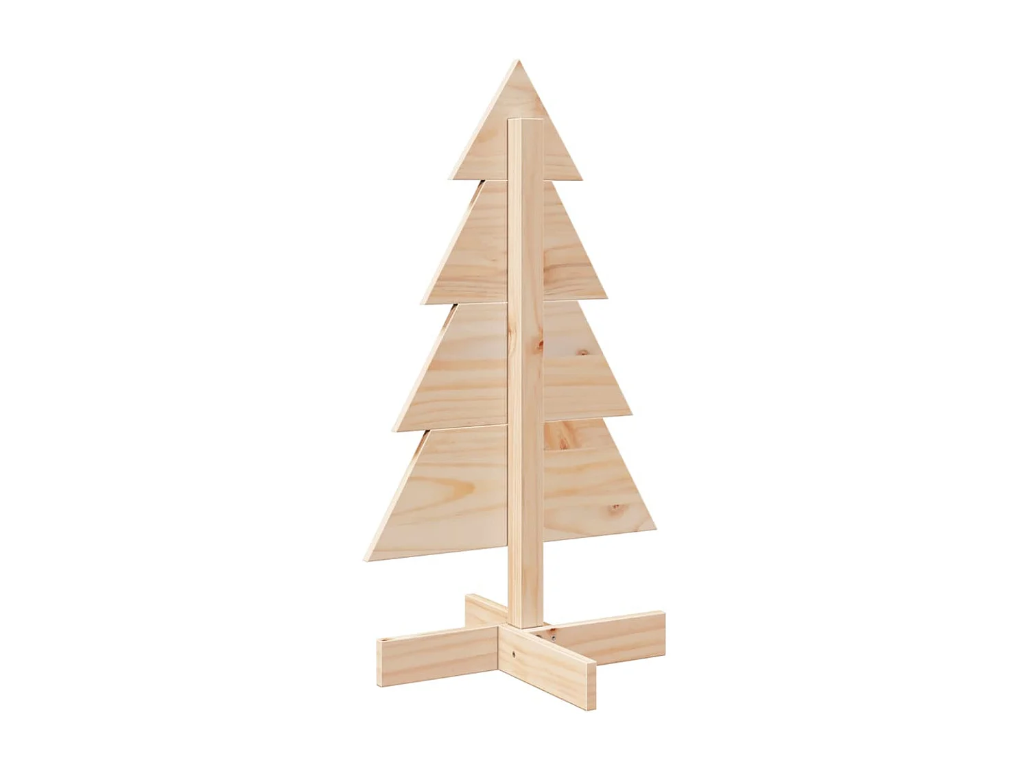 Árvore de Natal em madeira para decoração em pinho maciço de 80 cm