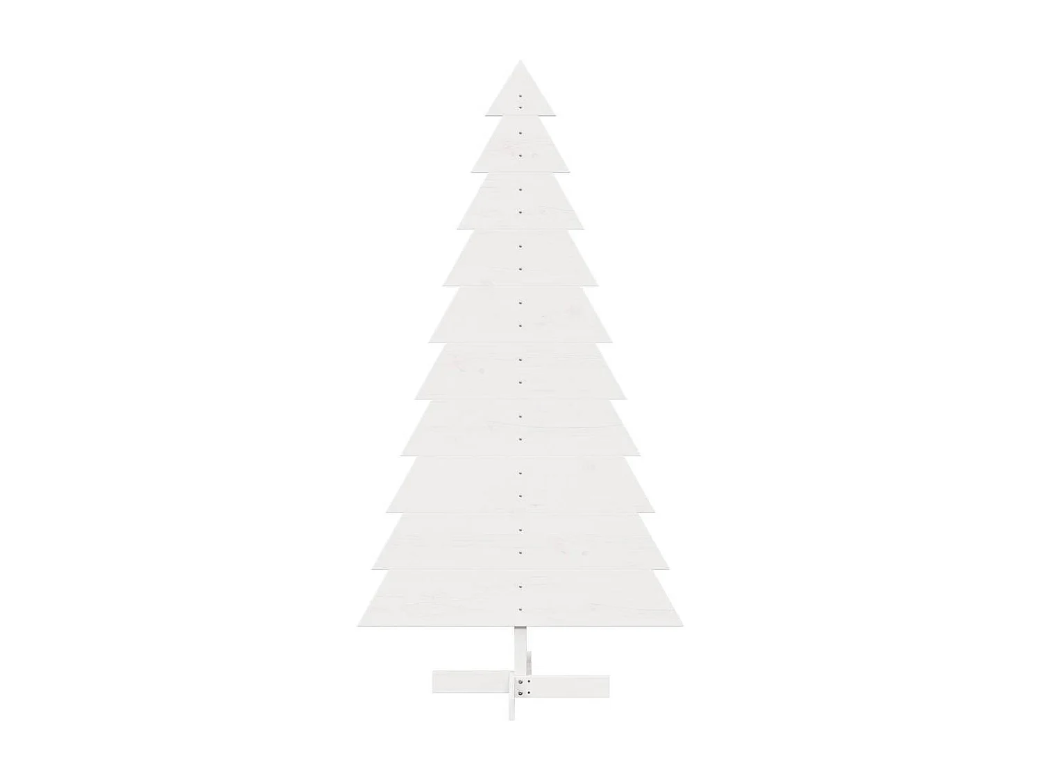 Arbre de Noël en bois pour décoration blanc 180 cm pin massif