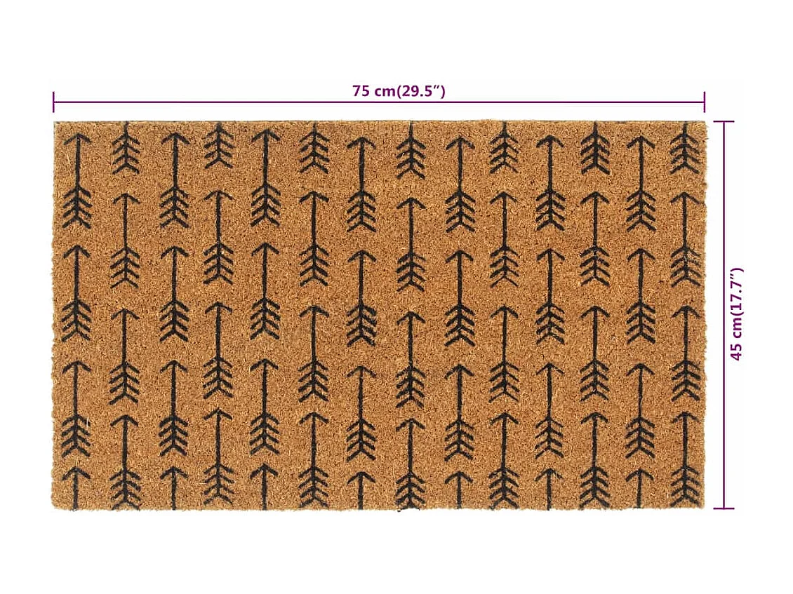 Tapis de porte naturel 45x75 cm fibre de coco touffeté